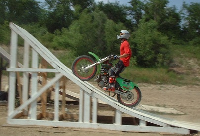 build and jump a wooden FMX ramp at FMX School.com
